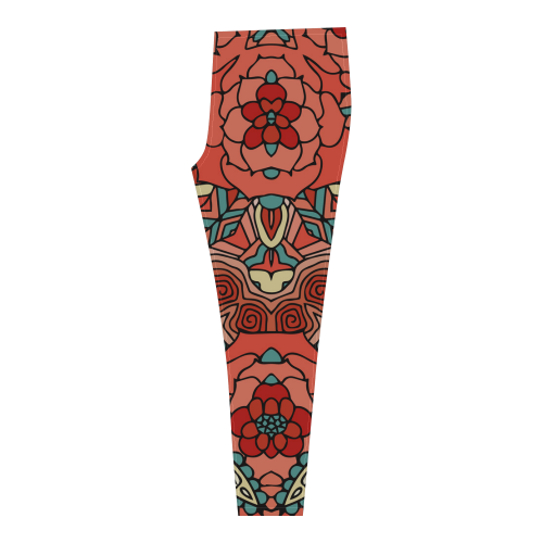 Mariager, Pale Red Rose flowers Cassandra Women's Leggings (Model L01)