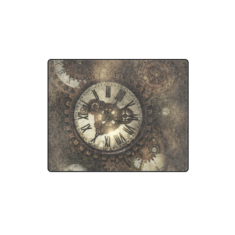 Vintage Steampunk Clocks Blanket 40"x50"