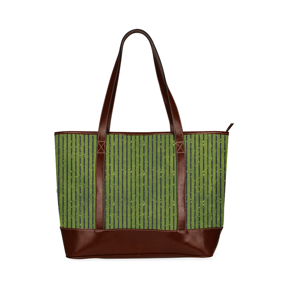 Green Glitter Stripe Tote Handbag (Model 1642)