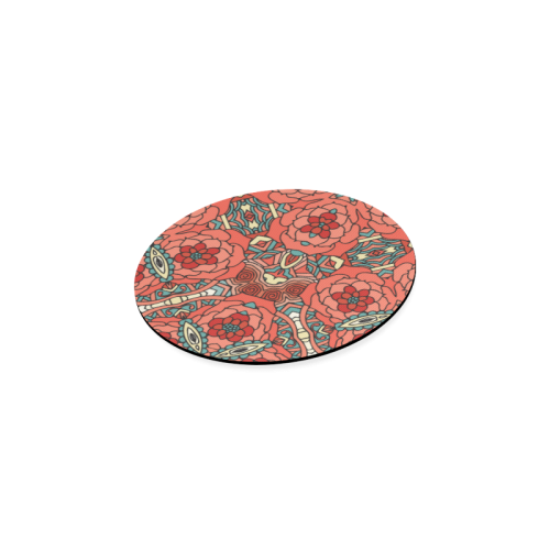 Mariager, Pale Red Rose flowers Round Coaster