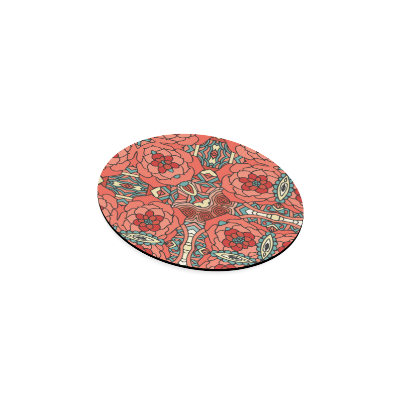 Mariager, Pale Red Rose flowers Round Coaster
