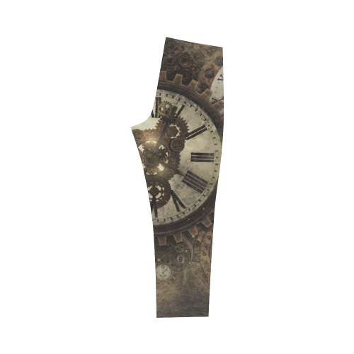 Vintage Steampunk Clocks Capri Legging (Model L02)