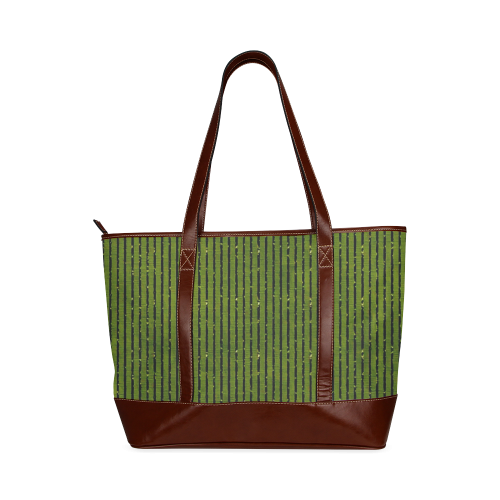 Green Glitter Stripe Tote Handbag (Model 1642)