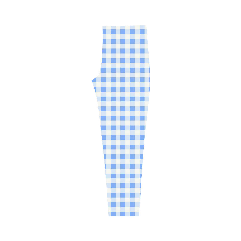 Sky Blue Gingham Capri Legging (Model L02)