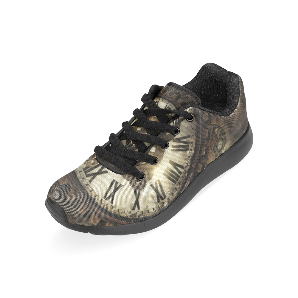 Vintage Steampunk Clocks Women’s Running Shoes (Model 020)