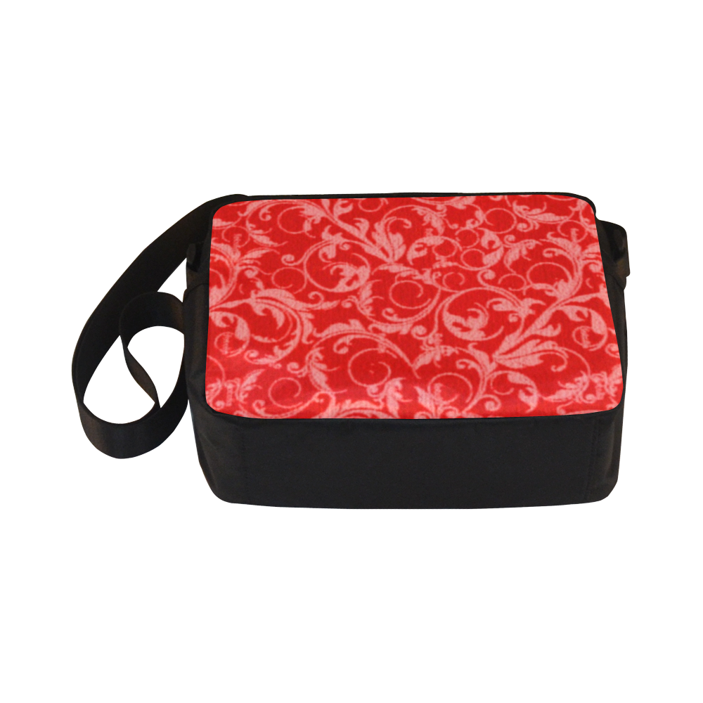 Vintage Swirls Coral Red Classic Cross-body Nylon Bags (Model 1632)