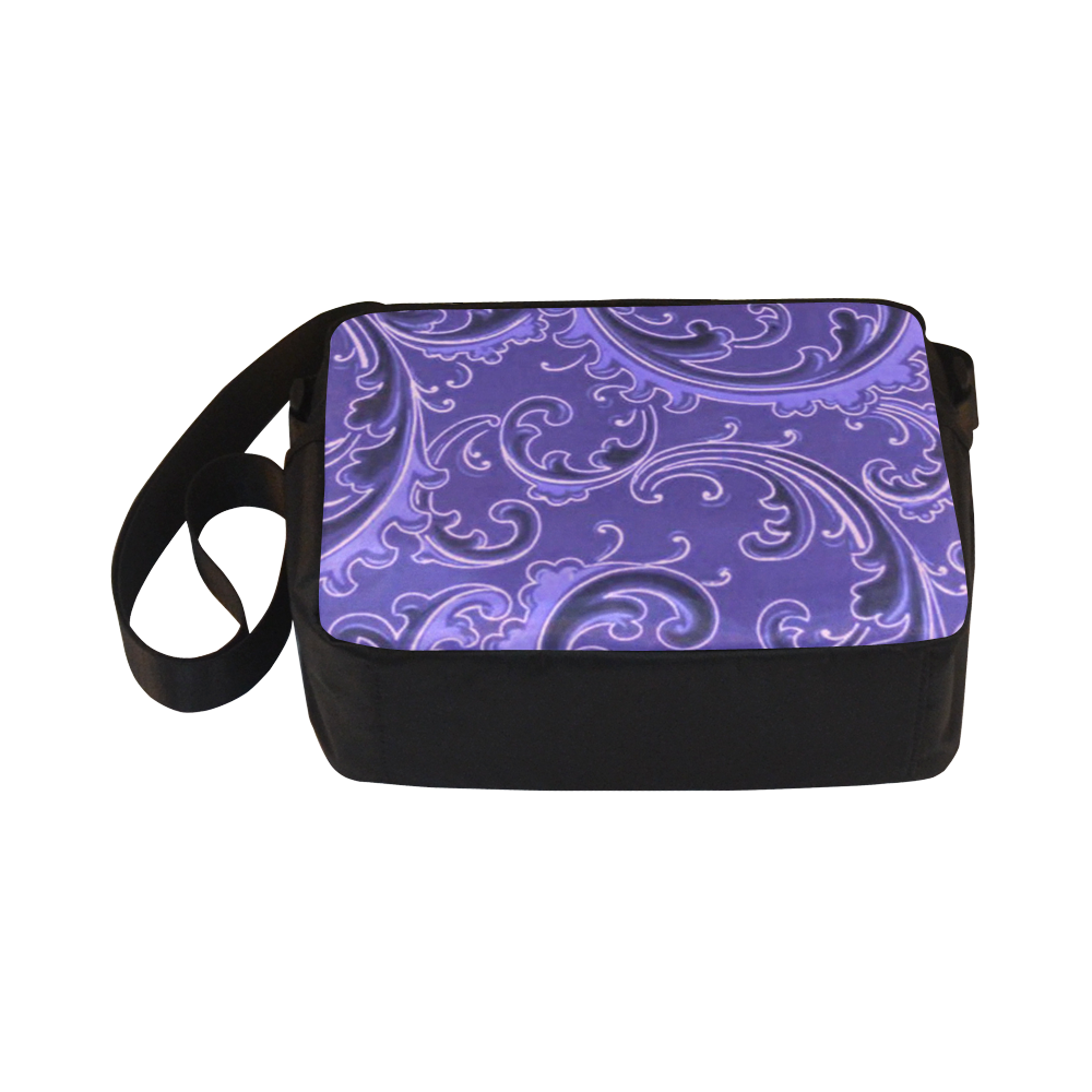 Vintage Swirls Curlicue Lavender Purple Classic Cross-body Nylon Bags (Model 1632)