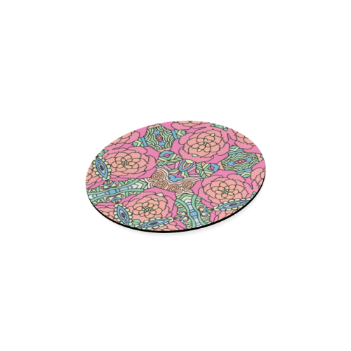 Mariager-Carnival colors-rose flowers Round Coaster
