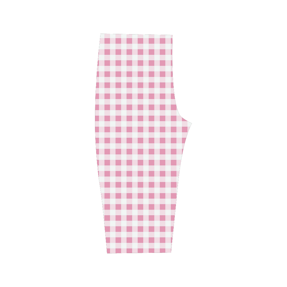 Petal Pink Gingham Hestia Cropped Leggings (Model L03)