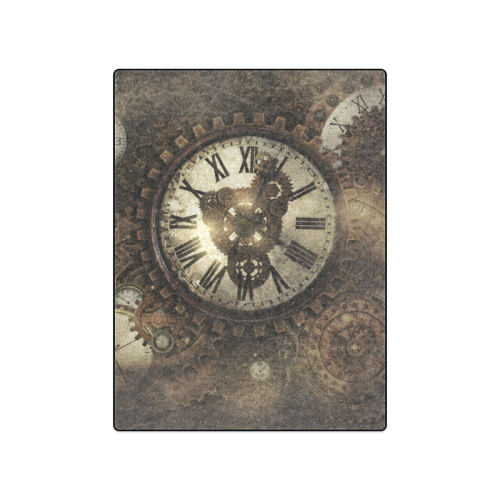 Vintage Steampunk Clocks Blanket 50"x60"