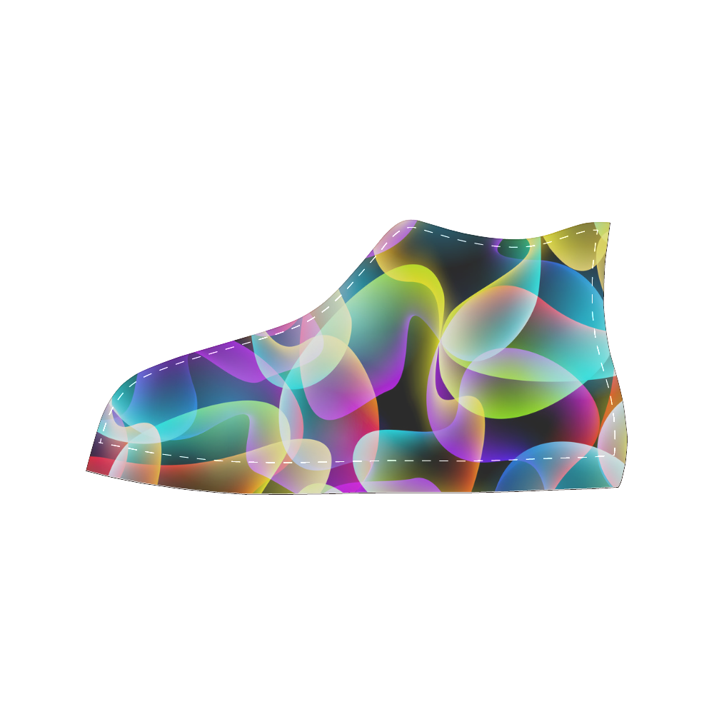 glowing swirls Men’s Classic High Top Canvas Shoes (Model 017)