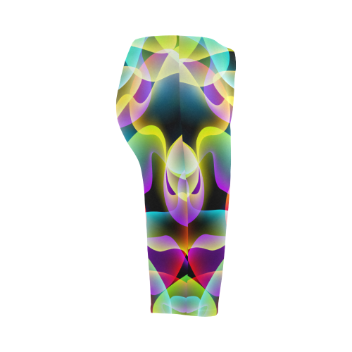 glowing swirls Hestia Cropped Leggings (Model L03)