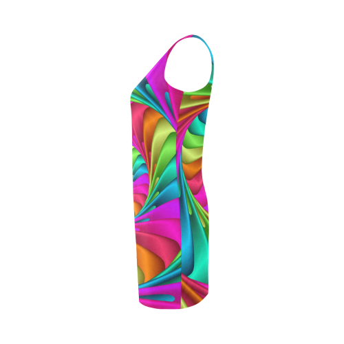 Psychedelic Rainbow Spiral Medea Vest Dress (Model D06)