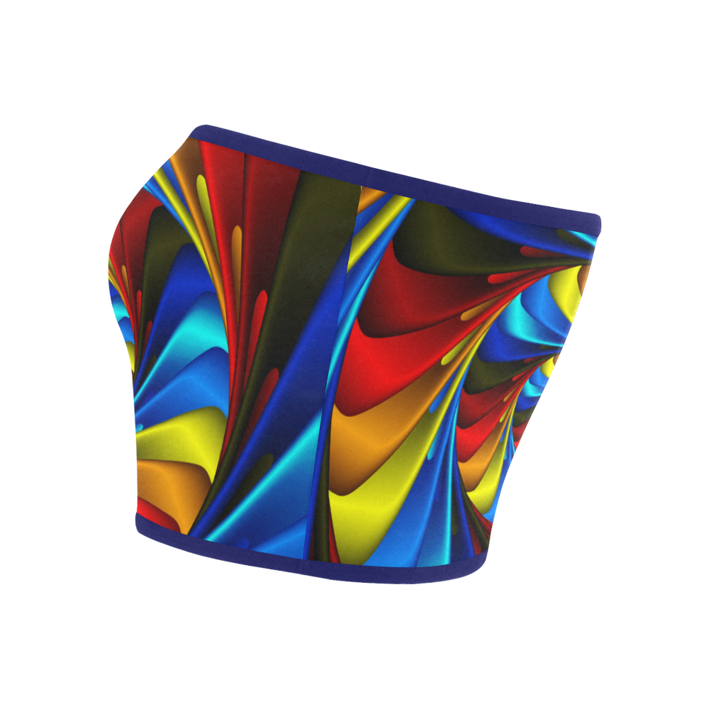 Psychedelic Rainbow Spiral Bandeau Top