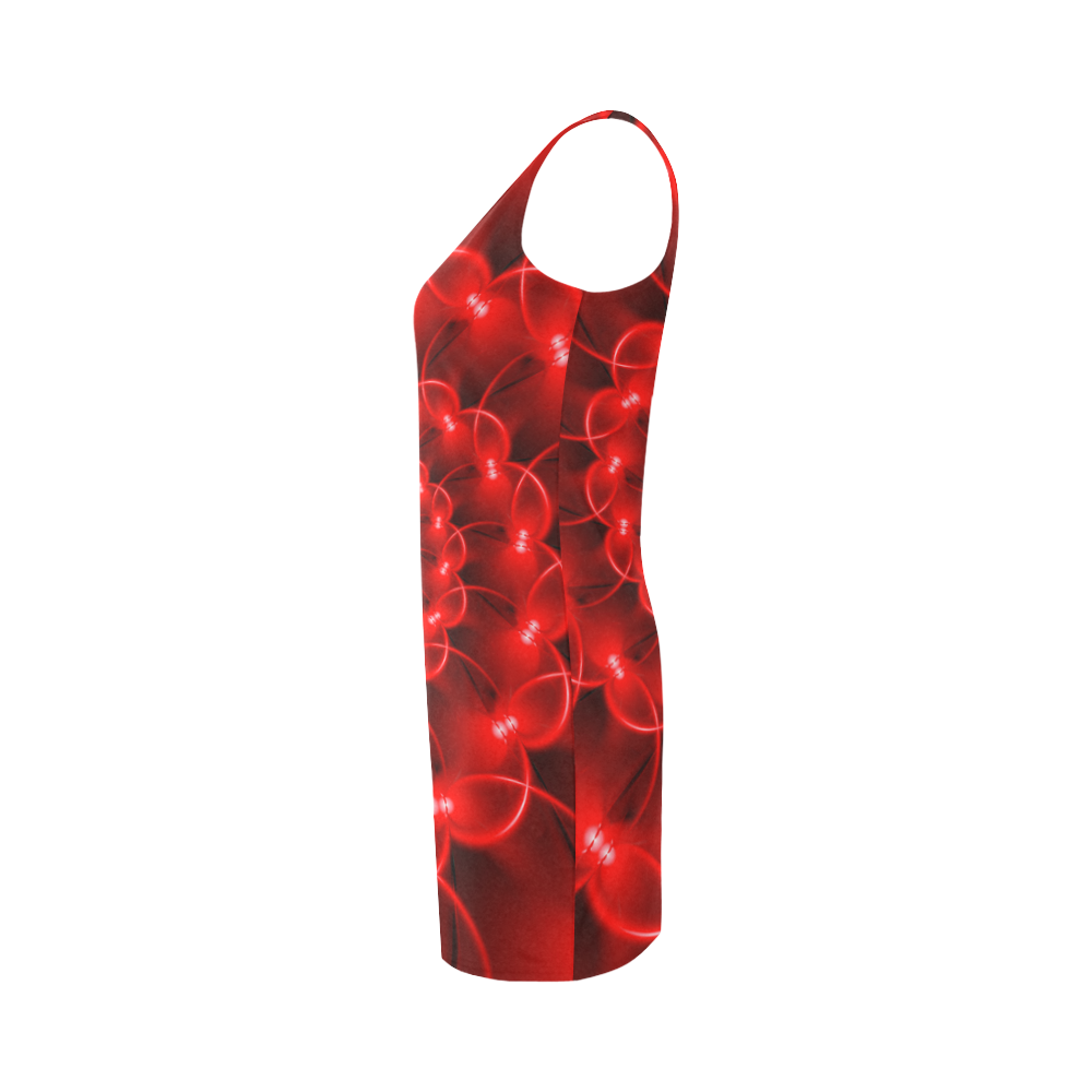 Glossy Red Spiral Fractal Medea Vest Dress (Model D06)