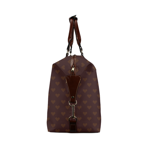 Coffee brown heart pattern VAS2 Classic Travel Bag (Model 1643)