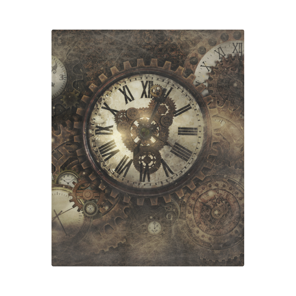 Vintage Steampunk Clocks Duvet Cover 86"x70" ( All-over-print)