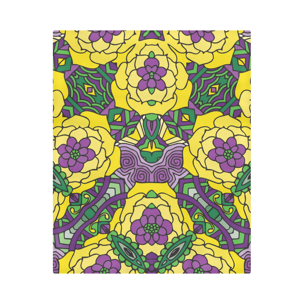 Mariager, Mardi Gras yellow purple green Duvet Cover 86"x70" ( All-over-print)