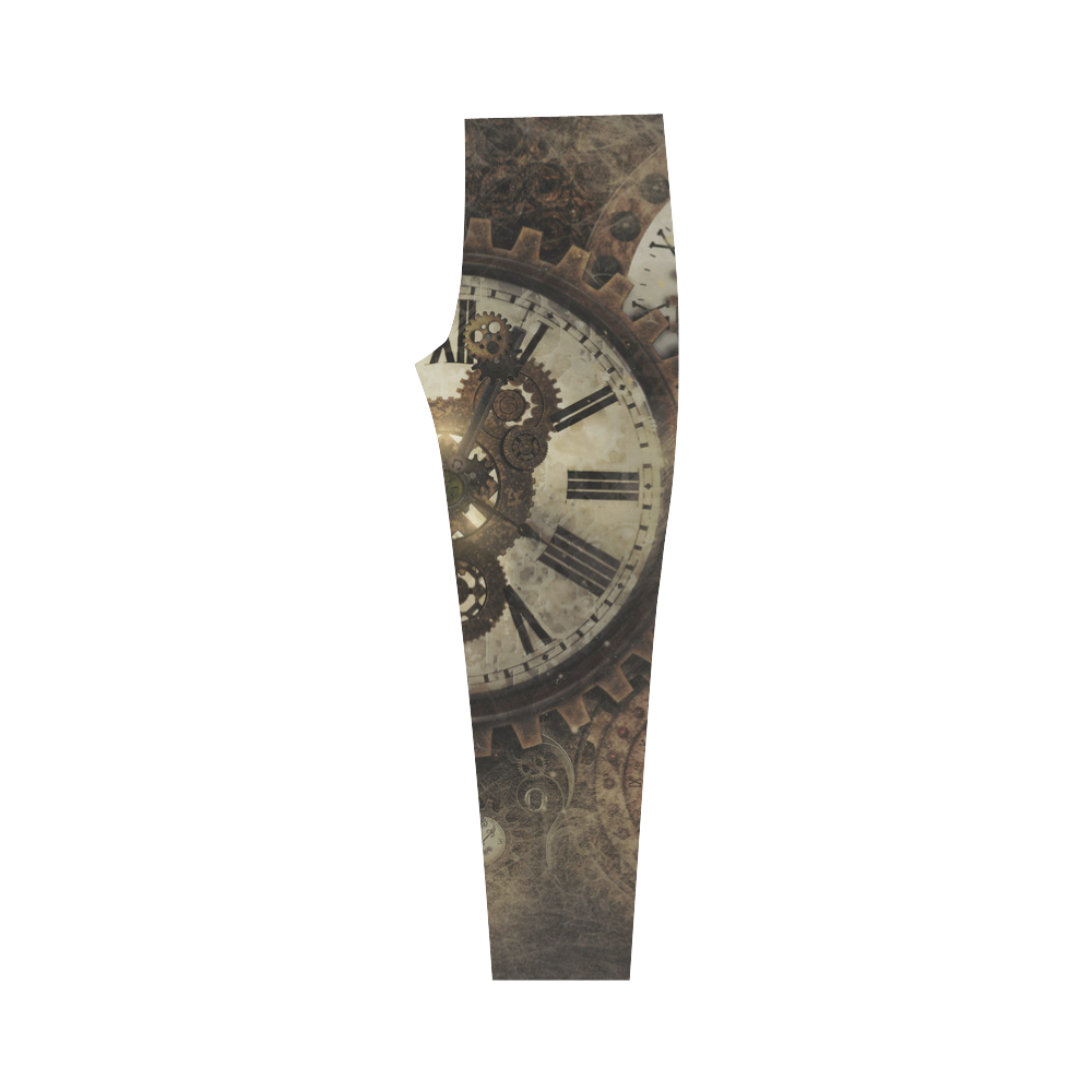 Vintage Steampunk Clocks Capri Legging (Model L02)