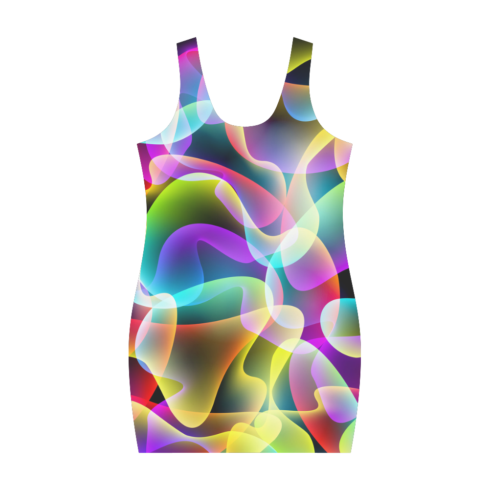 glowing swirls Medea Vest Dress (Model D06)