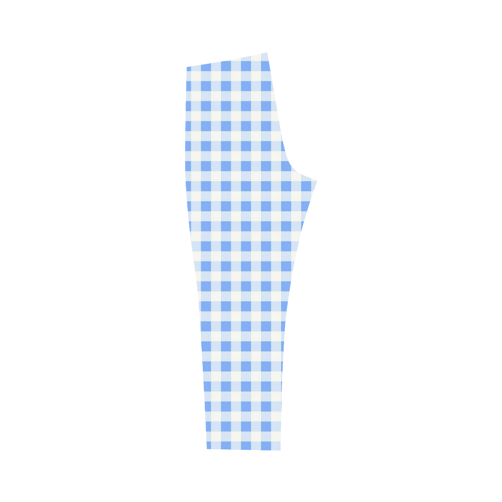 Sky Blue Gingham Capri Legging (Model L02)