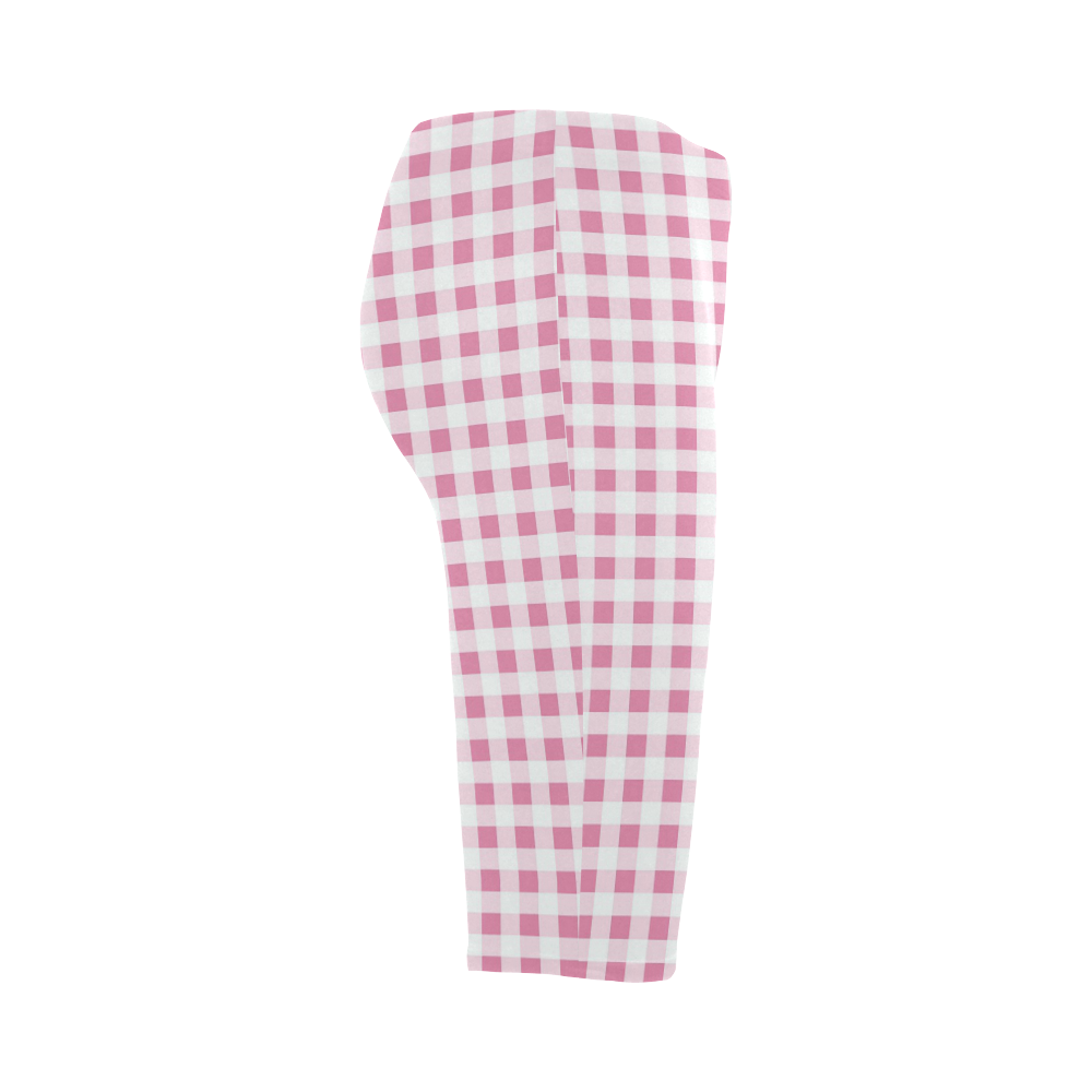 Petal Pink Gingham Hestia Cropped Leggings (Model L03)
