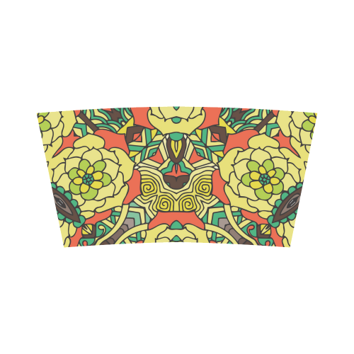 Mariger, Retro Yellow orange and green rose Bandeau Top