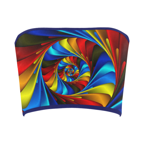 Psychedelic Rainbow Spiral Bandeau Top