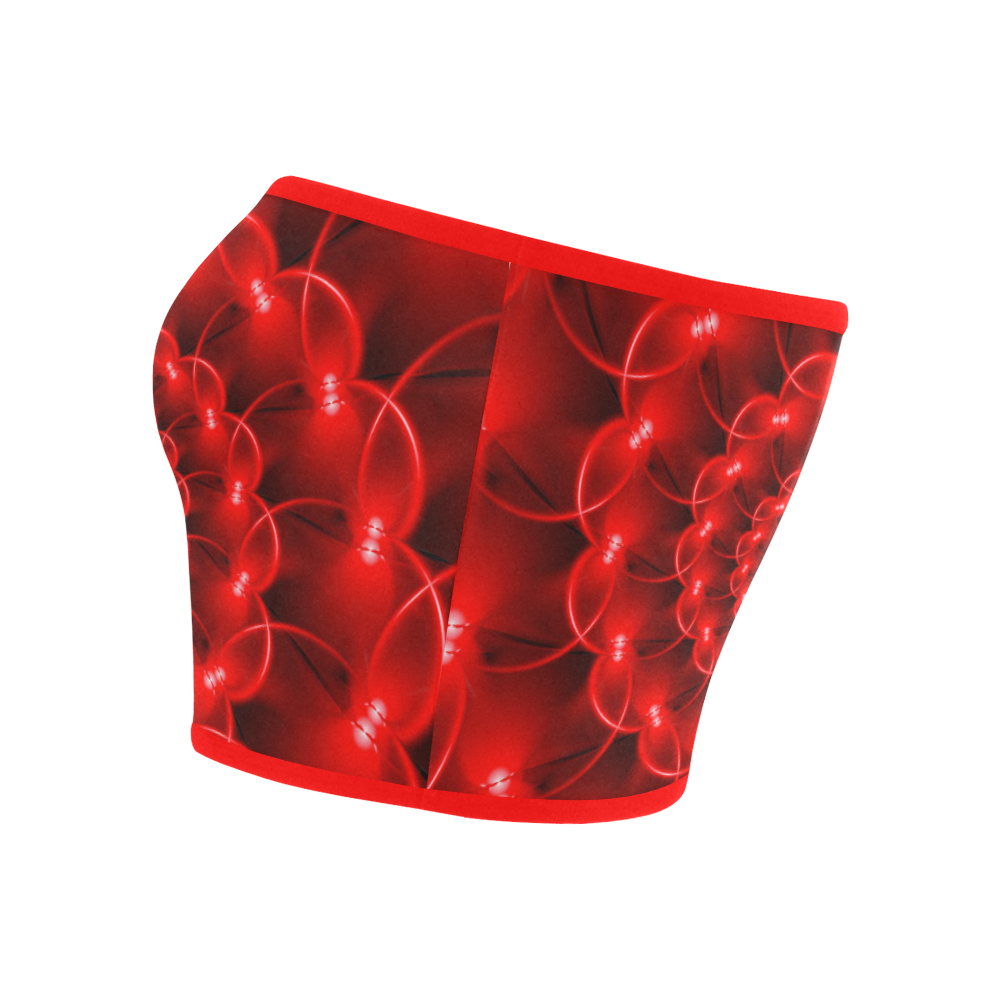 Glossy Red Spiral Fractal Bandeau Top