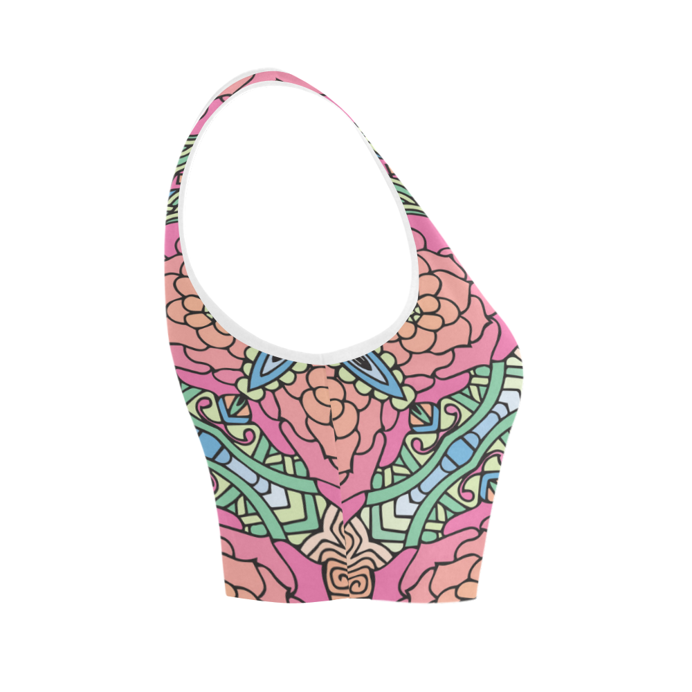 Mariager-Carnival colors-rose flowers Women's Crop Top (Model T42)
