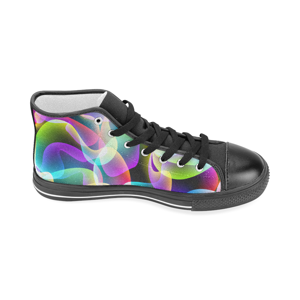 glowing swirls Men’s Classic High Top Canvas Shoes (Model 017)