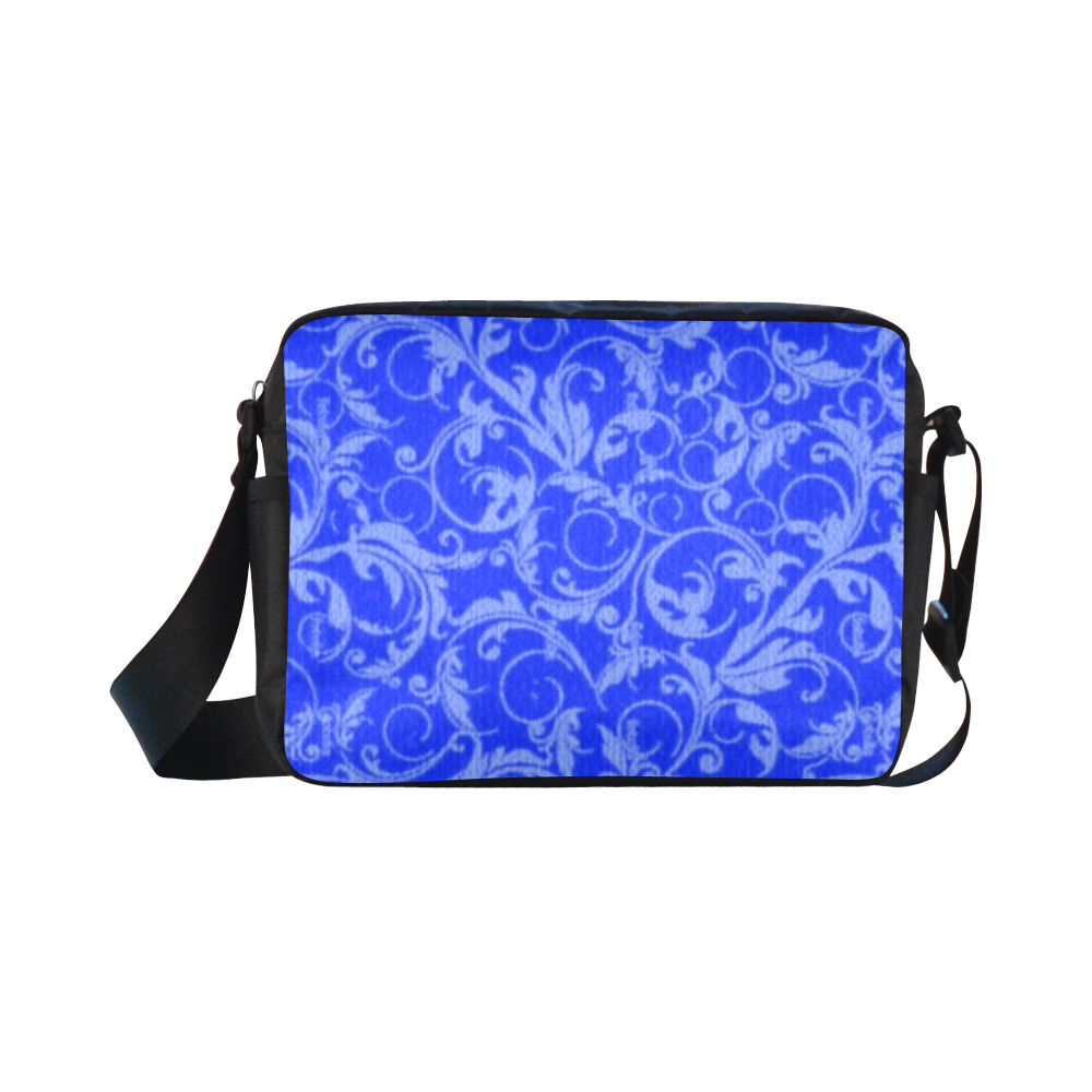 Vintage Swirls Sapphire Blue Classic Cross-body Nylon Bags (Model 1632)