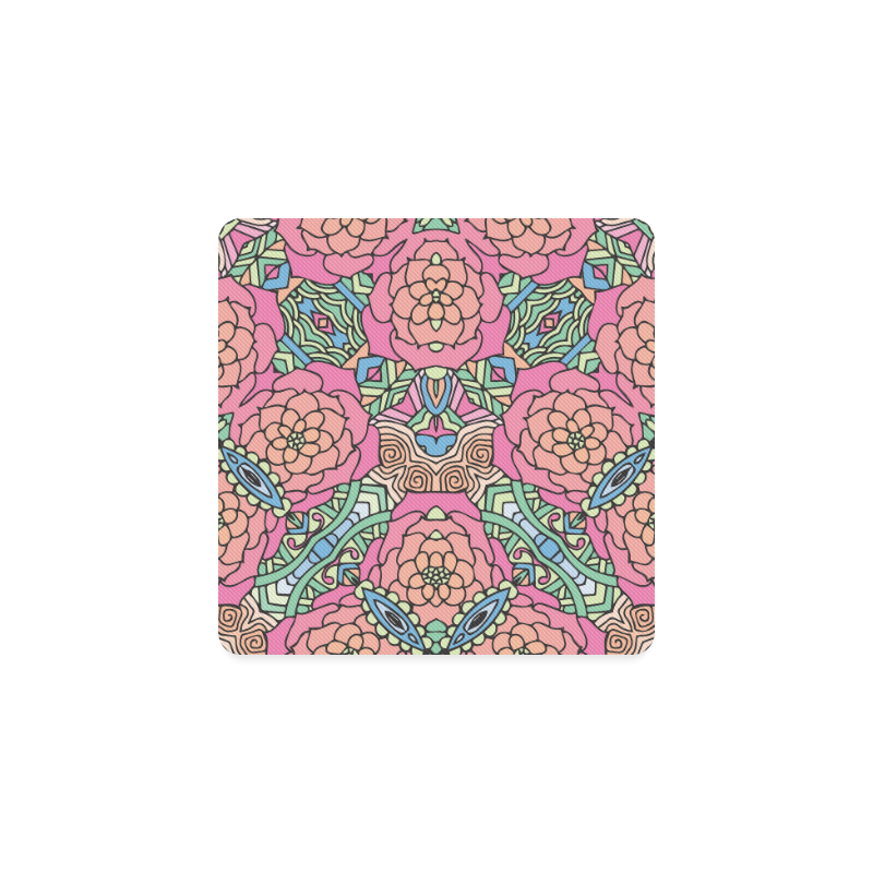 Mariager-Carnival colors-rose flowers Square Coaster