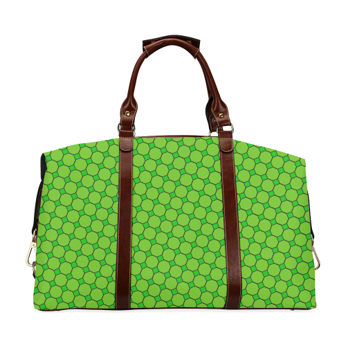Grid Pattern in Shades of Green VAS2 Classic Travel Bag (Model 1643)