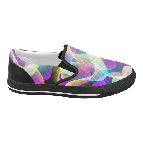 glowing swirls Women's Slip-on Canvas Shoes (Model 019)