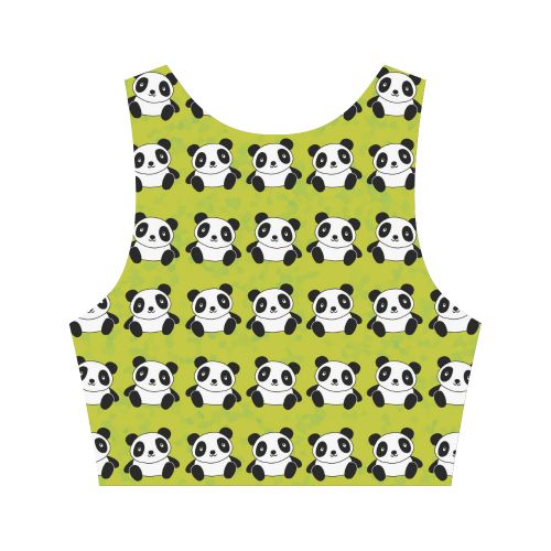 Panda Pattern Women's Crop Top (Model T42)