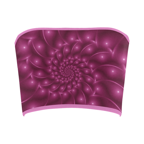 Glossy Plum Pink Spiral Fractal Bandeau Top