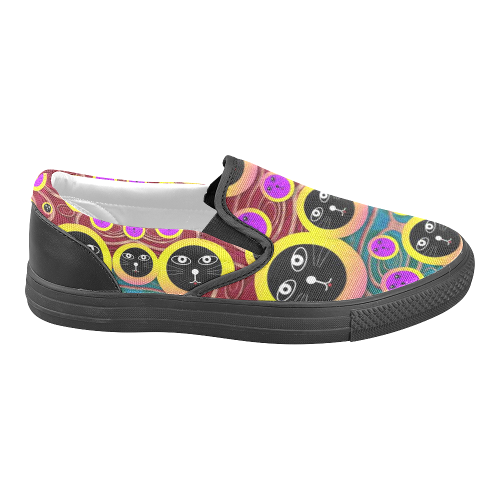 Big Cats protecting earth in peace Men's Unusual Slip-on Canvas Shoes (Model 019)