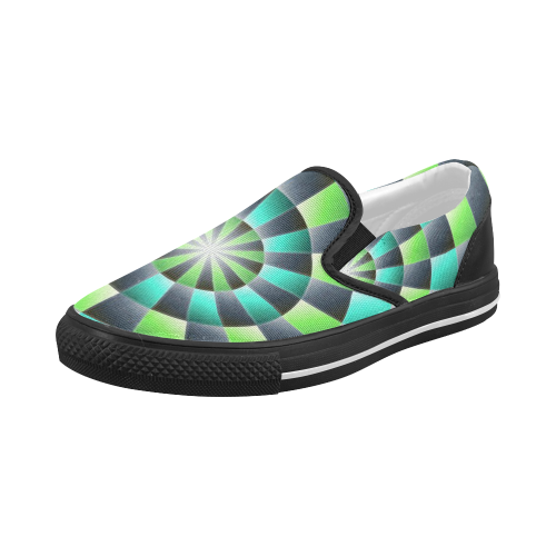 glossy spirals Women's Slip-on Canvas Shoes (Model 019)
