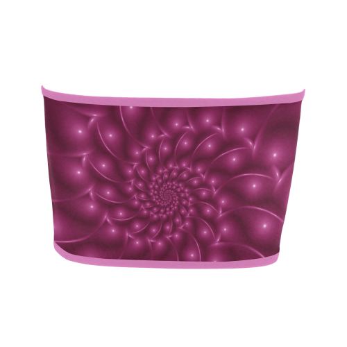 Glossy Plum Pink Spiral Fractal Bandeau Top