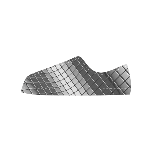 Abstract 3d Silver Chrome Cubes Men's Classic Canvas Shoes (Model 018)