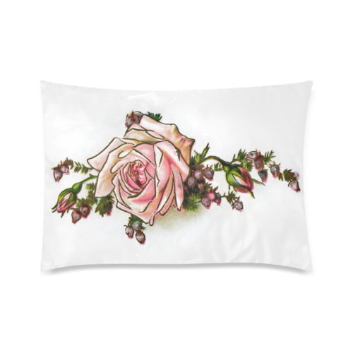 Vintage Rose Floral Custom Zippered Pillow Case 20"x30"(Twin Sides)