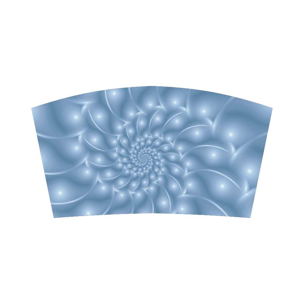 Glossy Light Blue Spiral Fractal Bandeau Top