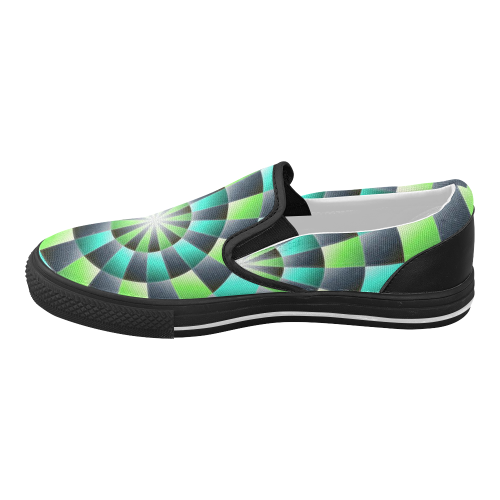 glossy spirals Women's Slip-on Canvas Shoes (Model 019)