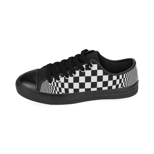 Optical Illusion Checkers Men's Classic Canvas Shoes (Model 018)