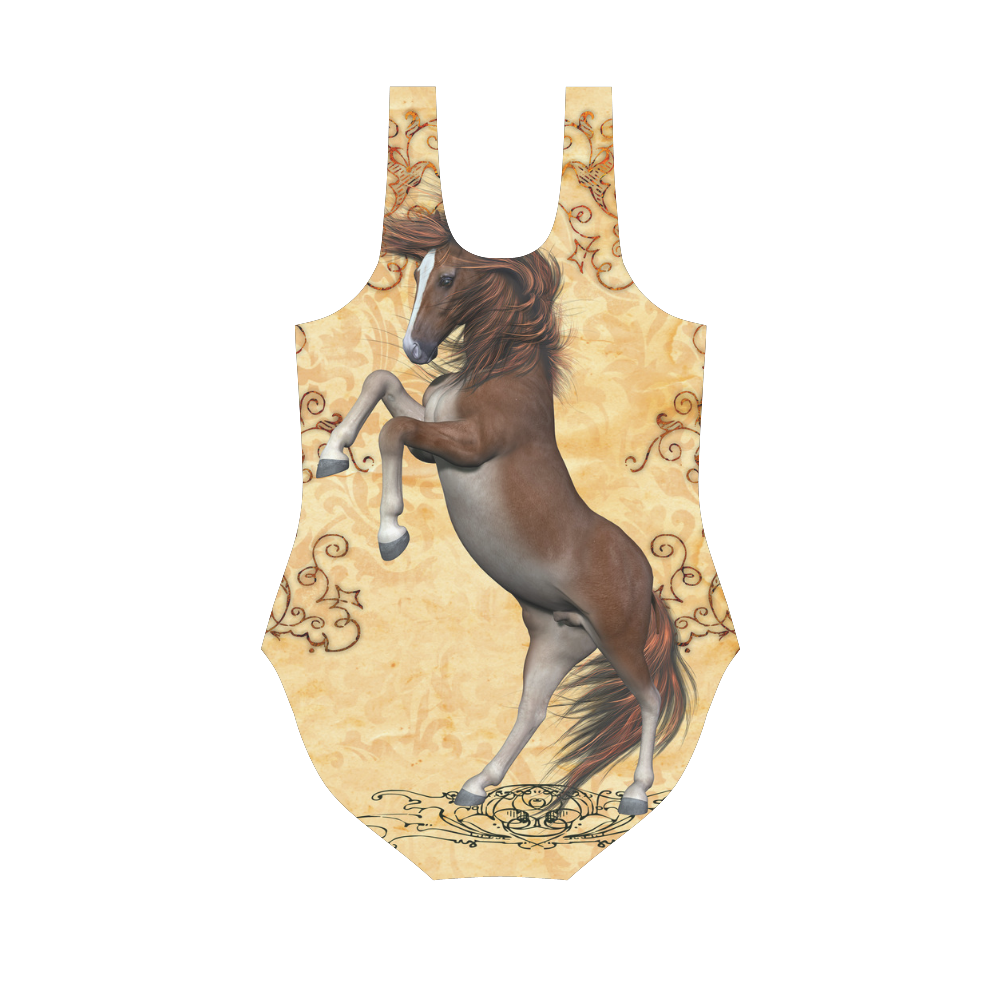 Beautiful horse Vest One Piece Swimsuit (Model S04)