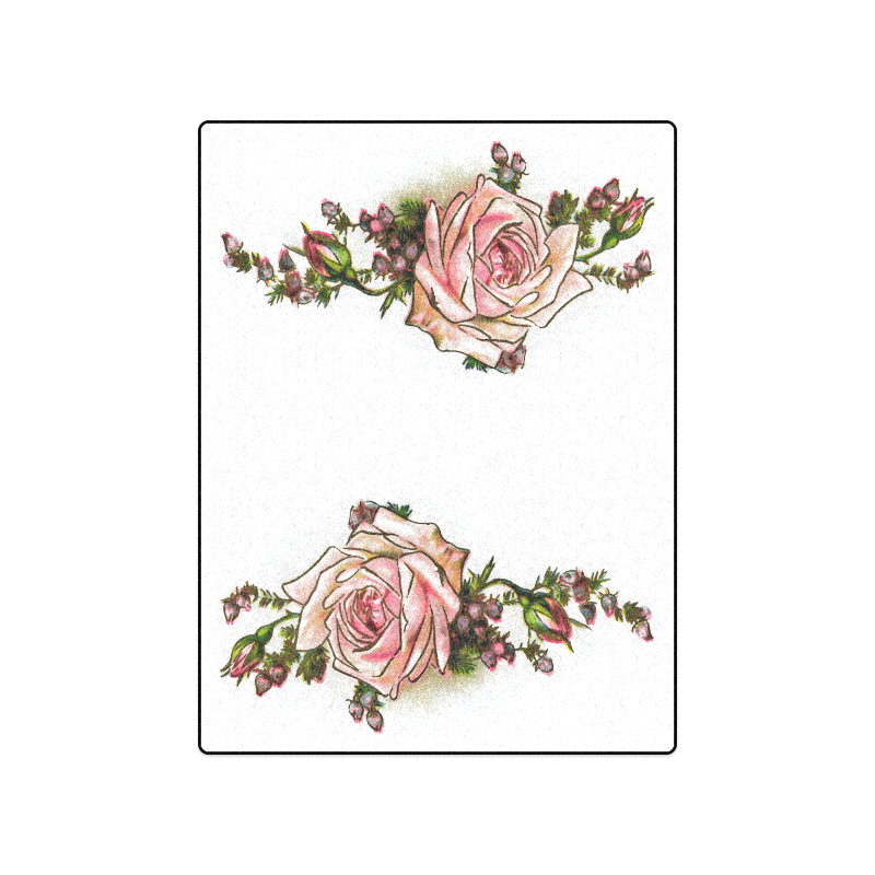 Vintage Rose Floral Blanket 50"x60"