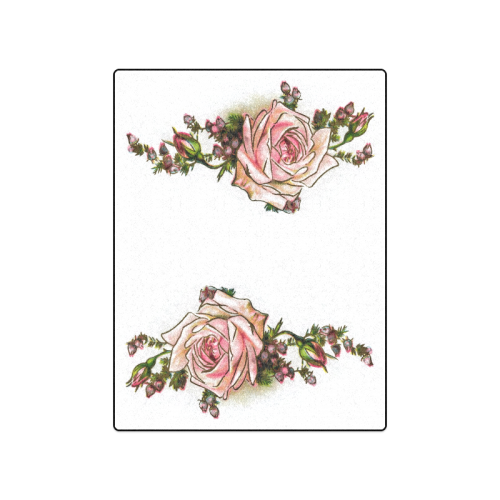 Vintage Rose Floral Blanket 50"x60"