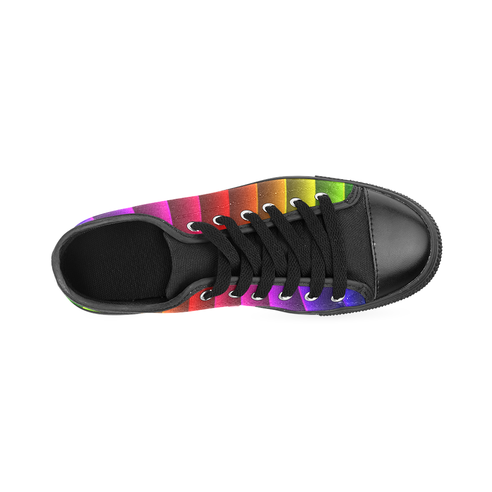 Glossy Rainbow Stripes Men's Classic Canvas Shoes (Model 018)