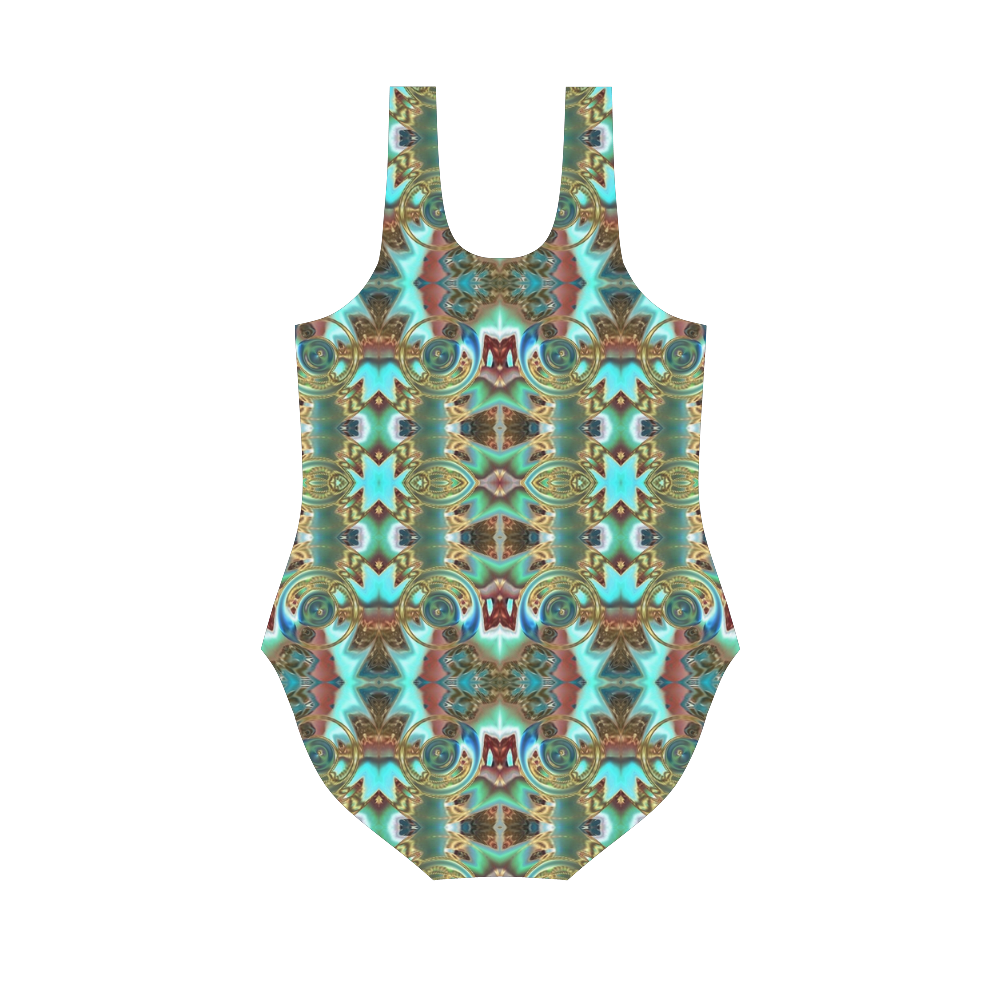 Annabellerockz-spring-green-swim suit Vest One Piece Swimsuit (Model S04)